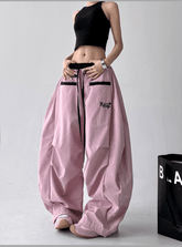 Contrast Trim Striped Baggy Parachute Pants - COPPING THREADS - CT Select
